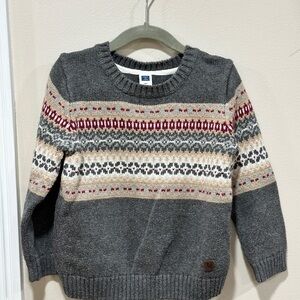 Janie and Jack Gray Fair Isle 2T Boys Sweater